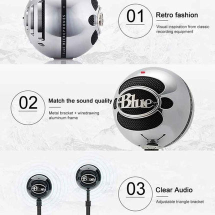 Logitech Microphone for Everyday Home Recordings and Calls — compact retro-style home office mic reducing background noise, plug-and-play clarity