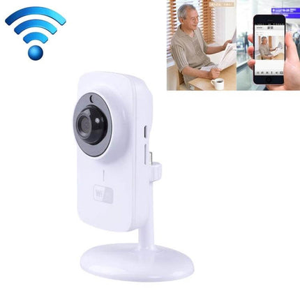 Home Security Wireless IP Camera with Two-Way Audio monitoring indoor spaces, pet check-ins, motion alerts and mobile two-way audio