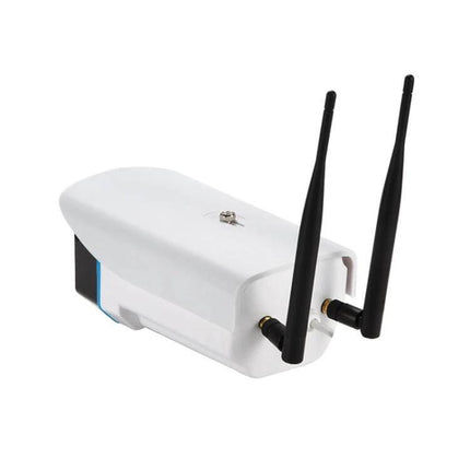Wireless Indoor Outdoor WiFi Security Camera for Home Monitoring white outdoor camera with dual antennas and night vision