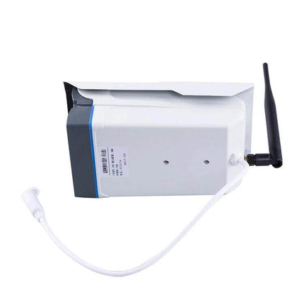 Wireless Security Camera for Home Monitoring with Motion Detection white outdoor camera with antenna and cable for easy setup