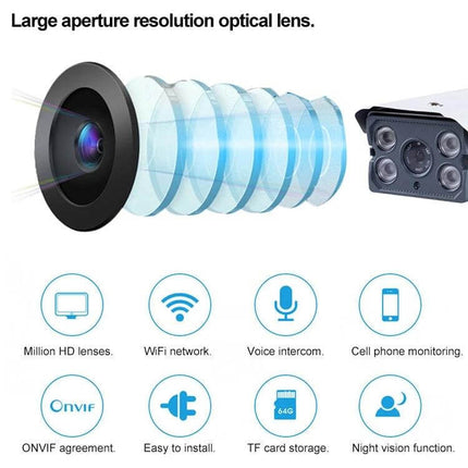 Wireless Security Camera for Home Monitoring with Motion Detection - outdoor/indoor WiFi camera, motion detection, night vision, TF card storage, easy install