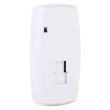 Wireless Wide Angle Motion Detector for Home Security white wireless motion sensor device for hallway or driveway monitoring