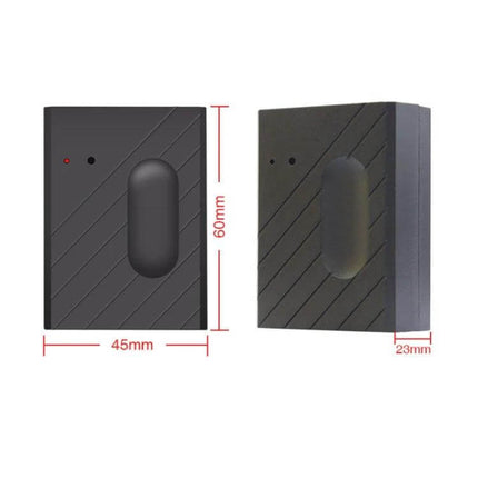 Wireless Garage Door Controller with App and Voice Access compact black WiFi module showing front and side dimensions 60x45x23mm