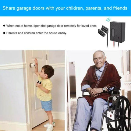 Wireless Garage Door Controller with App and Voice Access – WiFi remote access for family members, children and elderly caregivers