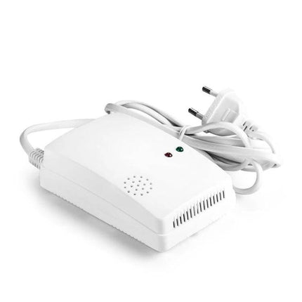 Wireless Household Gas Alarm for Home Leak Detection wall-mounted white wireless gas detector with LED indicators and power cord