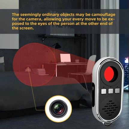 Camera Detector with LED Flashlight for Privacy Protection detecting hidden lens in hotel room, portable flashlight and RF finder