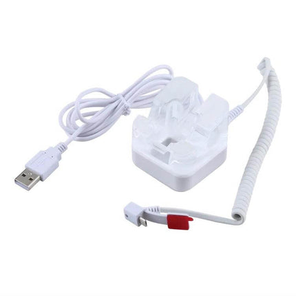 S10 Anti-Theft Display Stand for Mobile Phones with Charging white USB charging anti-theft display stand with coiled cable and sensor