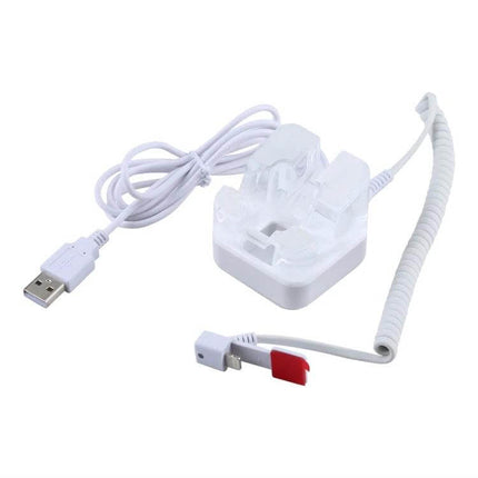 Secure Anti-Theft Display Stand for iPhone Devices with Alarm - white USB alarm tether for retail demo security
