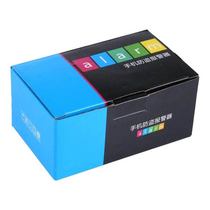 Secure Anti-Theft Display Stand for iPhone Devices with Alarm retail packaging box showing product brand and colorful label