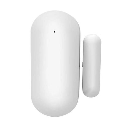 Wireless Smart Magnetic Sensor for Doors and Windows Security - compact white door/window contact sensor with magnet for home security alerts