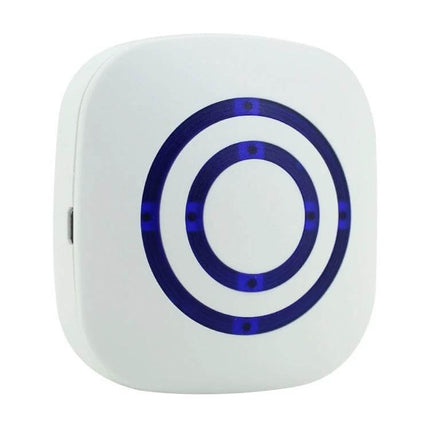 Wireless PIR Infrared Doorbell Alarm Detector for Home and Office white motion sensor doorbell with blue LED rings
