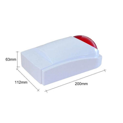 Wireless Emergency Call Button for Bathroom Assistance white wireless alarm unit with red siren, 200x112x63mm, 120dB alert for bathrooms
