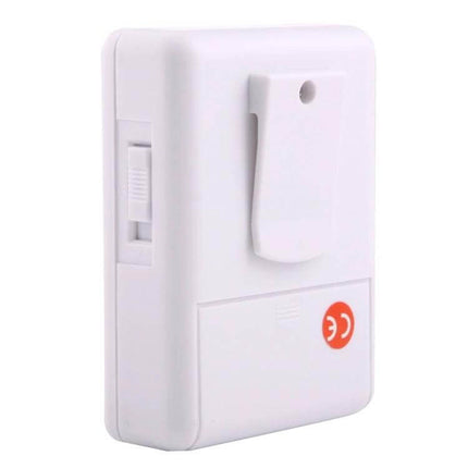 Wireless Motion Sensor Kit for Home Security Detection compact white receiver unit with belt clip and CE mark