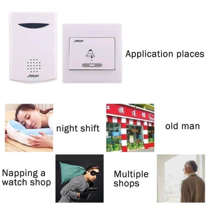 Aiton Wireless Music Doorbell with Multiple Ringtones for Home - wireless plug-in chime and button, 38 tones, 150m range for front door and larger properties