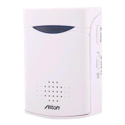 Aiton Wireless Music Doorbell with Multiple Ringtones for Home white wireless receiver unit showing speaker grille and control switches