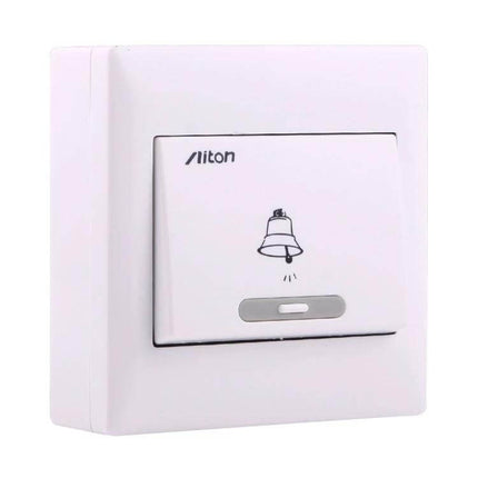 Aiton Wireless Music Doorbell with Multiple Ringtones for Home wall-mounted white wireless doorbell chime unit with bell icon