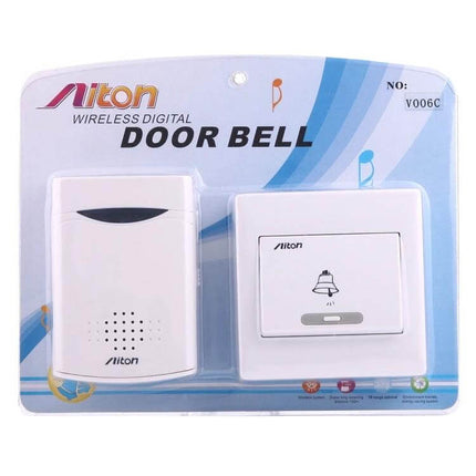Aiton Wireless Music Doorbell with Multiple Ringtones for Home white wireless door chime and push button in retail packaging