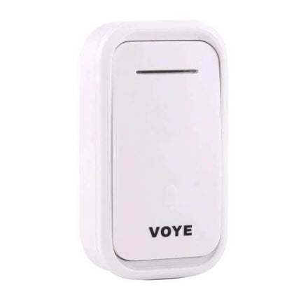 Voyage Wireless Smart Music Doorbell with Dual Receiver white wireless receiver unit close-up showing VOYE branding
