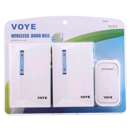 Voyage Wireless Smart Music Doorbell with Dual Receiver white wireless doorbell kit with two receivers and one push button