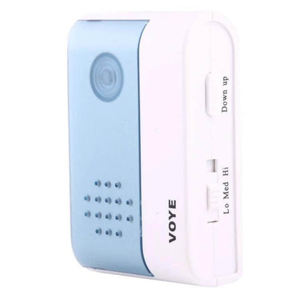 VOYE Wireless Smart Music Home Doorbell with Dual Receiver white-blue receiver unit showing volume and tune controls