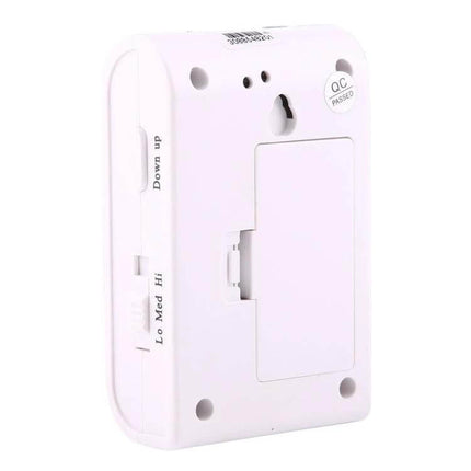 VOYE Wireless Smart Music Home Doorbell with Dual Receiver rear view white dual-receiver unit with volume and tune controls