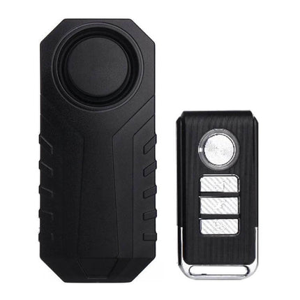 Waterproof Wireless Vibration Alarm for Bicycle Security - black compact vibration alarm and remote key fob for bikes and doors