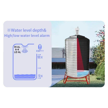 Ultrasonic Liquid Level Meter for Water Tank Monitoring measuring tank level with non-contact ultrasonic sensor and high/low alarms