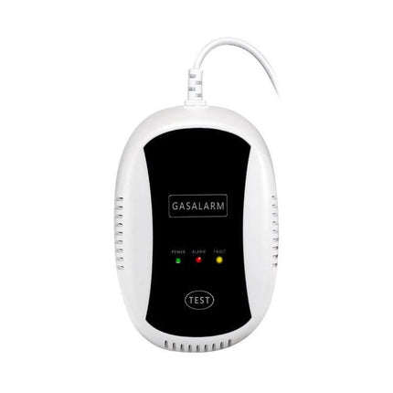Wireless Natural Gas Detection Alarm for Home Safety white plug-in gas detector with test button and LED indicators