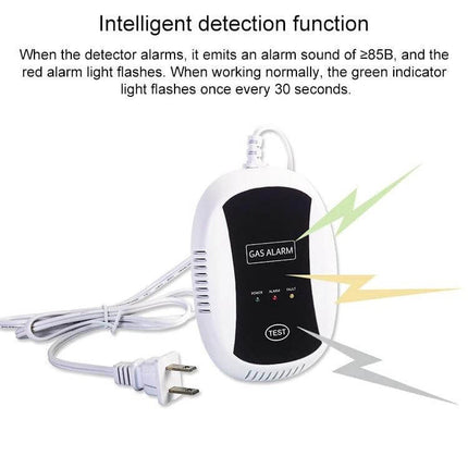 Wireless Natural Gas Detection Alarm for Home Safety wall-mounted gas alarm with audio visual indicators and test button for kitchen or basement