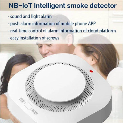Wireless Smart Smoke Alarm with Voice Alerts for Home Safety - NB-IoT intelligent smoke detector with app alerts and easy installation