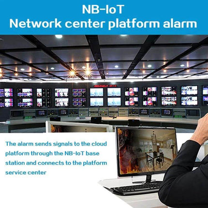 Wireless Smart Smoke Alarm with Voice Alerts for Home Safety monitoring fire alerts displayed on network center control room screens