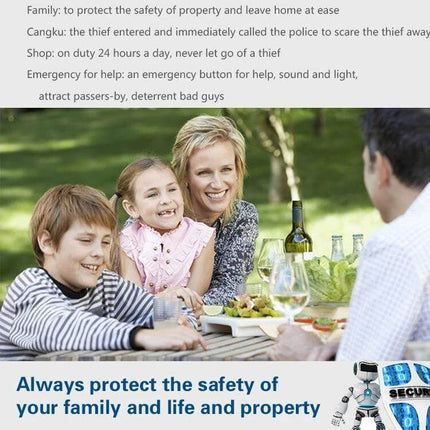 Wireless Indoor Alarm Siren with Strobe for Home Security - family enjoying outdoor picnic, demonstrating home safety and deterrent features