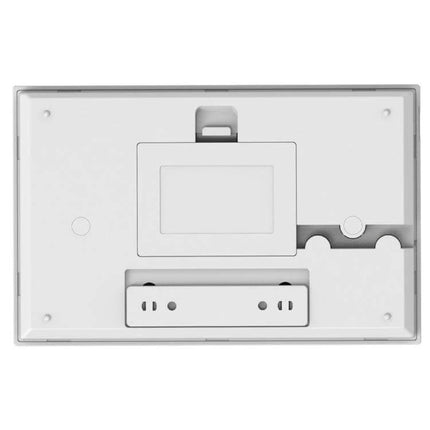 Smart Home Security Alarm System with WiFi Connectivity wall-mounted white control panel back view with mounting bracket and cable channel