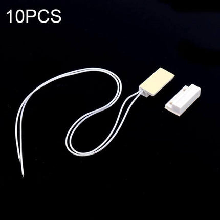 Embedded Door Magnetic Sensor Switch Pack for Home Security - compact white embedded door/window magnetic contact with wires, pack ideal for alarm systems
