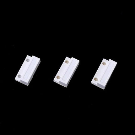 Embedded Door Magnetic Sensor Switch Pack for Home Security - three compact white magnetic sensor mounts for door and window monitoring