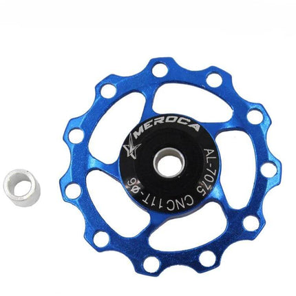MEROCA Rear Derailleur Guide Wheel 11T/13T For Mountain and Road Bikes blue aluminum replacement guide wheel with steel bearing
