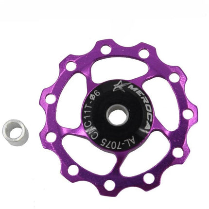MEROCA Rear Derailleur Guide Wheel 11T/13T For Mountain and Road Bikes purple aluminum 11T replacement guide pulley