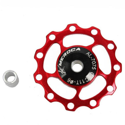 MEROCA Rear Derailleur Guide Wheel 11T/13T For Mountain and Road Bikes red aluminum replacement jockey pulley