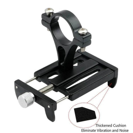 MEROCA Bicycle Phone Holder Adjustable for Hands Free Navigation black aluminum alloy bike mount with anti-vibration cushion