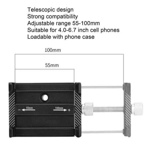 MEROCA Bicycle Phone Holder Adjustable for Hands Free Navigation telescopic aluminum alloy mount 55-100mm adjustable range for 4.0-6.7in phones
