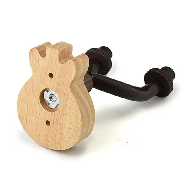 Stylish Wooden Wall Hook for Hanging Guitars in Music Rooms - wooden guitar wall hook with rubber-padded cradle for safe studio storage