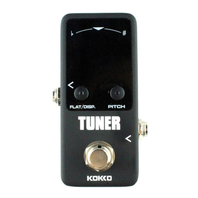KOKKO Guitar Tuner for Daily Music Practice Sessions compact black pedal tuner with display and footswitch