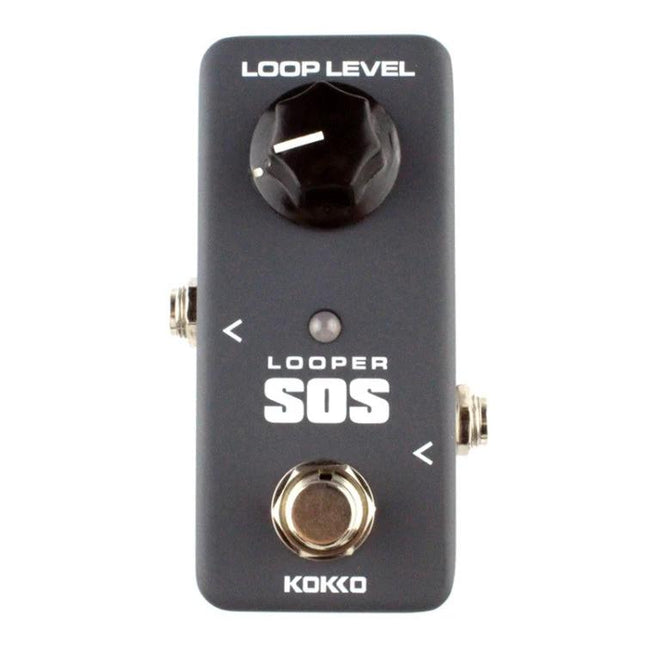 KOKKO Mini Looper Pedal for Everyday Music Practice Sessions compact black SOS looper pedal with loop level knob and footswitch