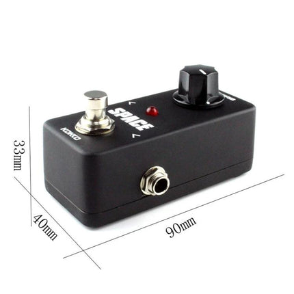 KOKKO Pedal for Everyday Guitar Practice Sessions at Home compact black reverb pedal with single knob, footswitch and dimensions shown