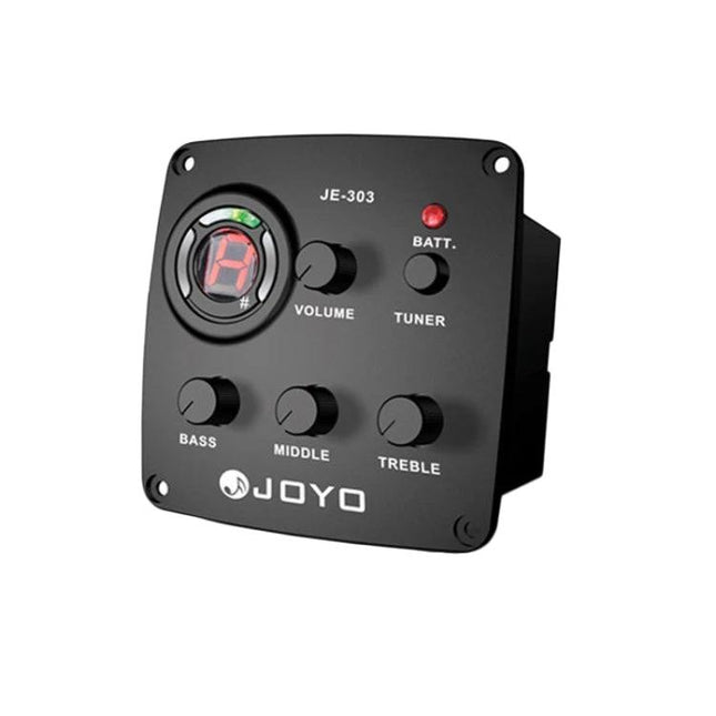 JOYO Guitar Pickup for Everyday Musician Practice Sessions - black JE-303 preamp with tuner and EQ controls
