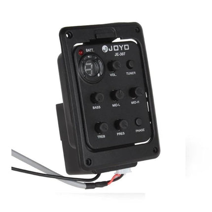 JOYO Acoustic Guitar Pickup for Everyday Music Sessions with built-in EQ controls and tuner, black JE-307 preamp unit
