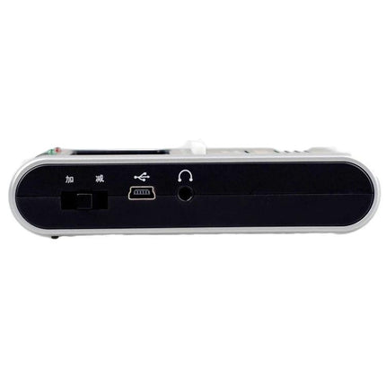 JOYO Metronome for Daily Music Practice with Instruments compact digital metronome side view showing USB and headphone jack
