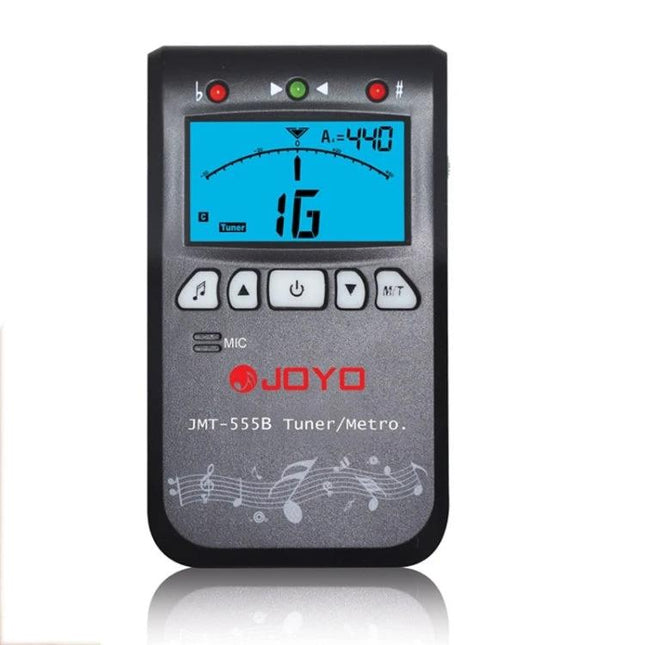 JOYO Metronome Tuner for Daily Music Practice Sessions compact tuner with blue LCD and buttons