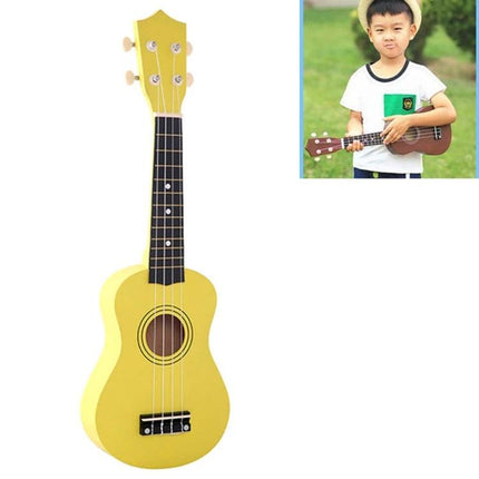 Ukulele for Children's Everyday Music Practice at Home - Yellow Wooden Kids Ukulele for Simple Chords and Family Practice