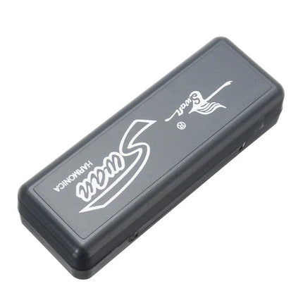 Swan Harmonica for Everyday Music Learning and Practice Sessions – compact black harmonica case for easy practice